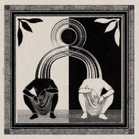 Antenati e registri akashici: illustrazione simbolica di due figure speculari che rappresentano la guarigione della stirpe e il flusso di luce tra le generazioni.
