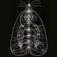 Schema del corpo energetico umano per l'integrazione post lettura akashica.