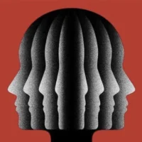 potere-infinito-magnificazione-forma-akasha Illustrazione surrealista di profili multipli sovrapposti che emergono da un'unica matrice, simbolo della magnificazione della forma e della moltiplicazione della consapevolezza nel Brano 60.