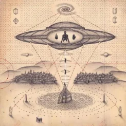 Scienza e Akasha a confronto: un'illustrazione esoterica del Campo di Punto Zero e della coscienza cosmica.